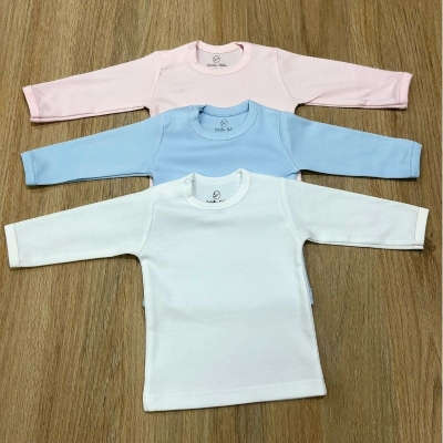 Polo Manga Larga para Bebe en Algodon Pima, talla 0-3años, Colores Variados